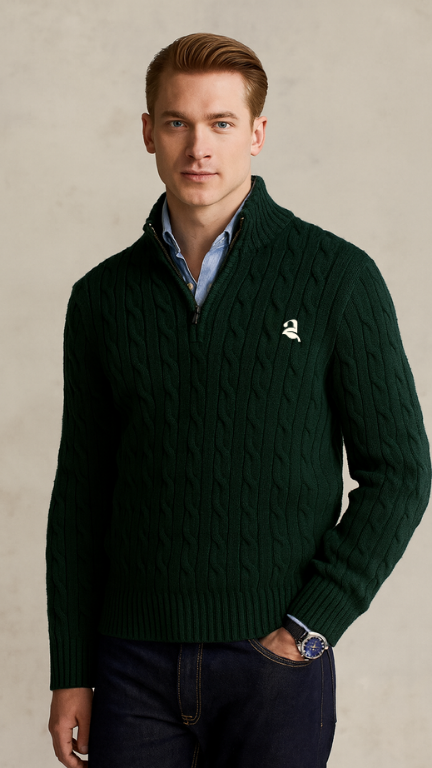 Laurent Cashmere Quarter-Zip Sweater